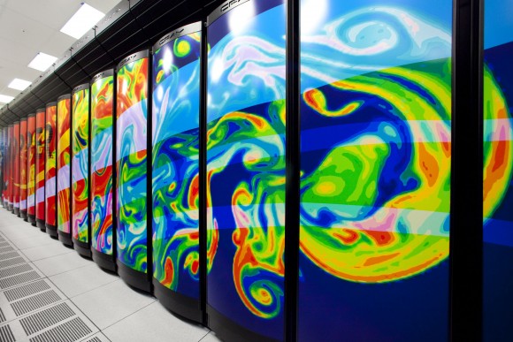 The cabinets containing the Grace Hopper Cray XE6 supercomputer. (Credit: LBNL/Dept of Energy).