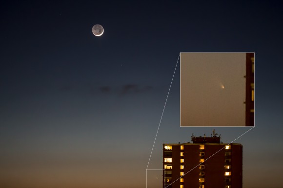 Comet PANSTARRS as seen from Aarhus, Denmark (56.2 N, 10.2 E). Credit and copyright: Jens Riggelsen.
