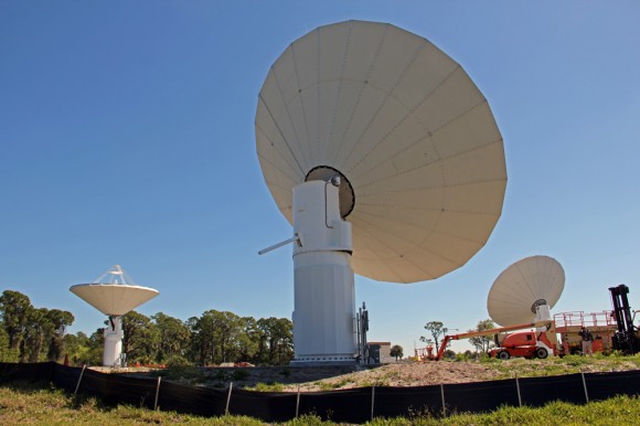 KaBOOM asteroid radar under construction near alligator infested swamps at the Kennedy Space Center Visitor Complex in Florida. Credit: Ken Kremer (kenkremer.com)