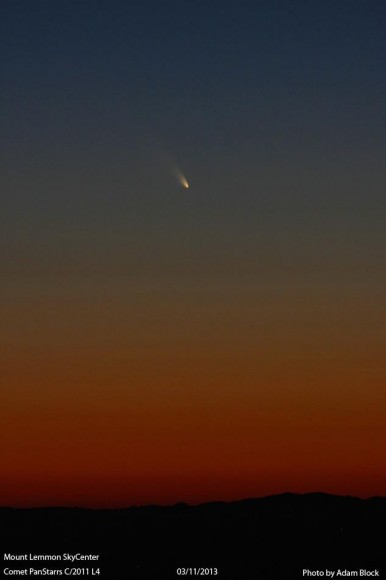 Comet PANSTARRS on March 11, 2013. Credit: Adam Block/Mount Lemmon Sky Center.