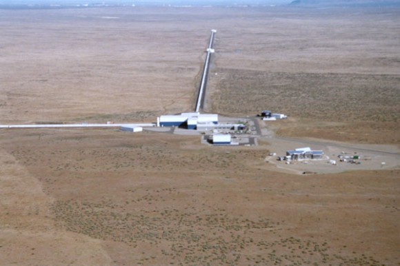 An aerial view of LIGO Hanford. (Credit: Gary White/Mark Coles/California Institue of Technology/LIGO/NSF).