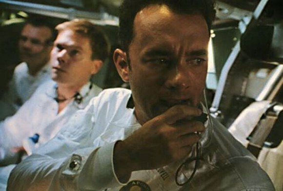 Apollo 13's dangerous explosion in 1970 inspired a movie, released in 1995, that starred (left to right) Bill Paxton, Kevin Bacon and Tom Hanks. Credit: Universal Pictures