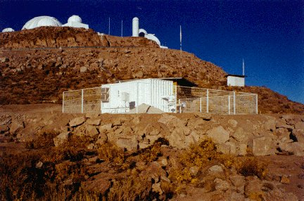 The GONG installation at the Cerro Tololo Interamerican observatory in Chile. (Credit: GONG/NSO/AURA/NSF).