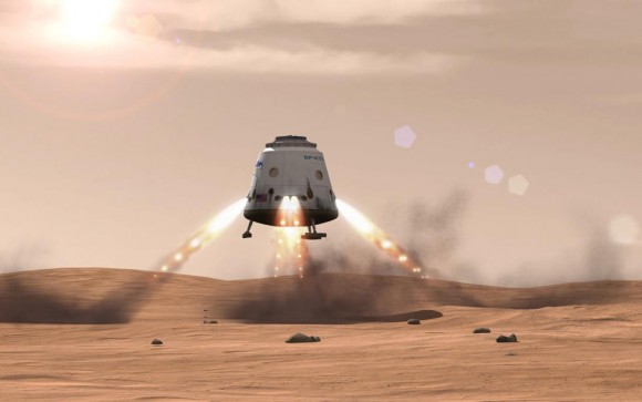 Future Dragon spacecraft will one day touch down propulsively on the ground with ‘Alien looking’ landing legs instead of an ocean splashdown. Credit: SpaceX