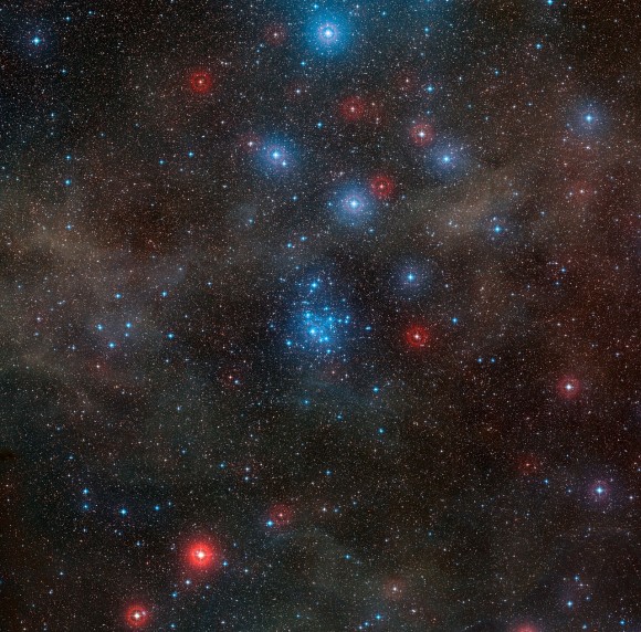 This picture was created from images forming part of the Digitized Sky Survey 2. It shows the rich region of sky around the young open star cluster NGC 2547 in the southern constellation of Vela (The Sail). Credit:  ESO/Digitized Sky Survey 2. Acknowledgement: Davide De Martin