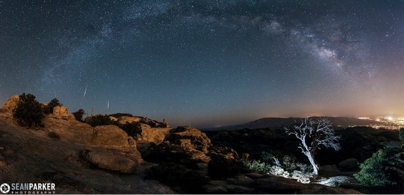 The 2013 Lyrid meteors as seen from Windy Point Vista on Mt. Lemmon, Tucson Arizona. (Credit & copyright Sean Parker Photography. In the Universe Today flickr gallery).