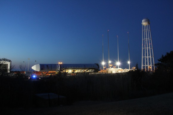 Antares rolls up the ramp to Launch Complex 0-A at NASA’s Wallops Flight Facility on 6 April 2013. Credit: Ken Kremer (kenkremer.com)