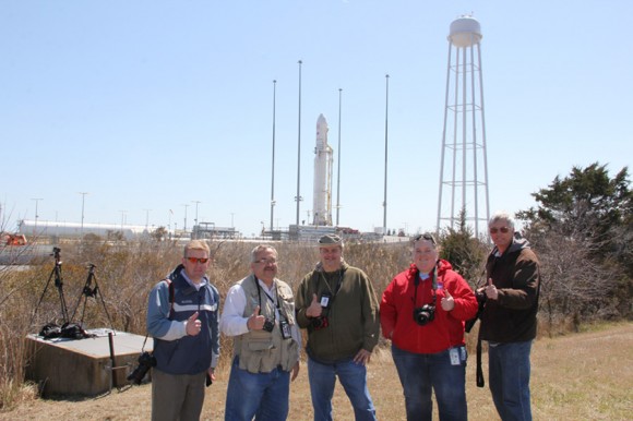 Thumbs Up for Antares ! - from NASA Wallops Media team and Space journalists. Ken at right. Credit: Ken Kremer (kenkremer.com)