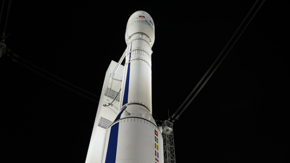 ESA’s Vega launcher on the launchpad at Europe’s Spaceport in Kourou, French Guiana. Credit: ESA.