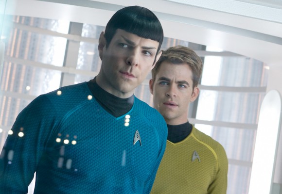 Spock (Zachary Quinto) and Kirk (Chris Pine) as portrayed in Star Trek: Into Darkness. Credit: StarTrekMovie.com