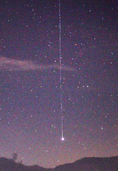 Earth-grazing meteor photographed by Manuel Conde of Barcelona, Spain.