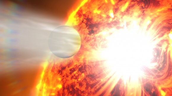 An artist's conception of an exoplanet transiting its home star. Credit: NASA's Goddard Space Flight Center
