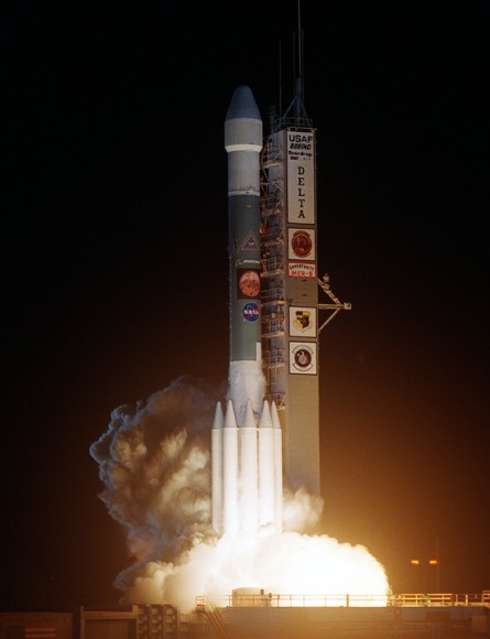 Launch of NASA’s 2nd Mars Exploration Rover, Opportunity, aboard a Delta II Heavy rocket to Mars on July 7, 2003 at 11:18 p.m. EDT from Pad 17-B at Cape Canaveral Air Force Station, Fla. Credit: NASA