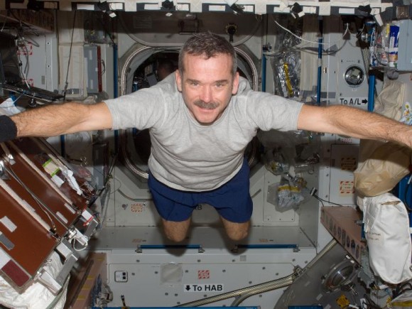  Canadian Space Agency astronaut Chris Hadfield, Expedition 35 Commander, floats freely in the Unity node of the International Space Station. Credit: NASA.