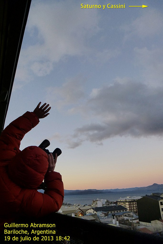 Guillermo Abramson from Argentina takes a picture of himself waving at Saturn on July 19, 2013 during 'The Day the Earth Smiled' event. Credit and copyright: Guillermo Abramson.