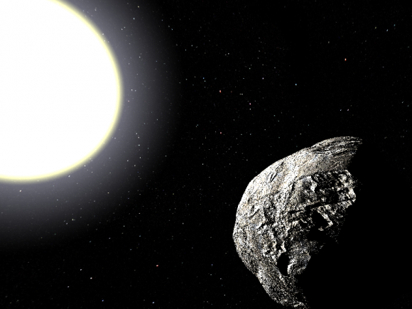 A hypothetical Vulcanoid asteroid in orbit about the Sun. ( Artist's impression in the Public Domain).