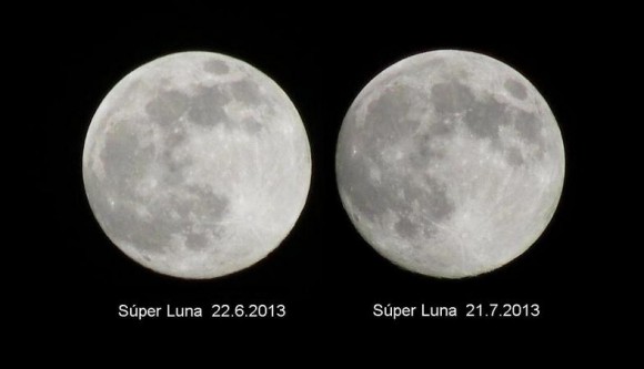 Last month's supermoon vs. this months... can you see a difference? (Credit José Mauricio Rozada @jmrozada based in Venezulua).
