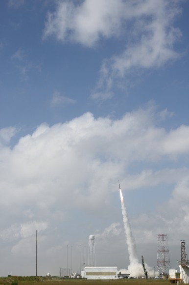 July 4 Morning Fireworks from NASA. A NASA Black Brant V Sounding Rocket launches in support of the Daytime Dynamo Mission on July 4, 2013 from NASA Wallops Flight Facility, VA, Credit NASA/J. Eggers