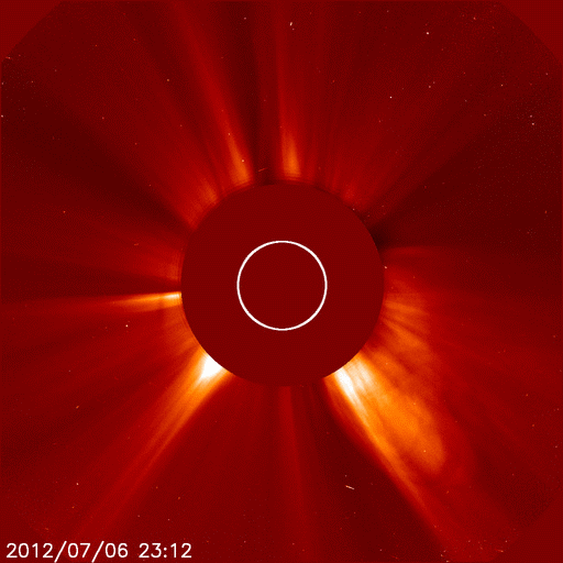 The eruption in the photo above led to a large CME or coronal mass ejection, a powerful wind of solar particles that can spark auroras when it arrives at the Earth. Credit: NASA