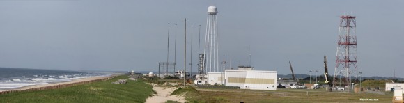 Panoramic view of the NASA Wallops Flight Facility launch range at Virginia’s Eastern Shore during prior launch of two suborbital sounding rockets as part of the Daytime Dynamo mission. RockSat-X payload will launch on a Terrier-Improved Malemute sounding rocket. Credit: Ken Kremer/kenkremer.com