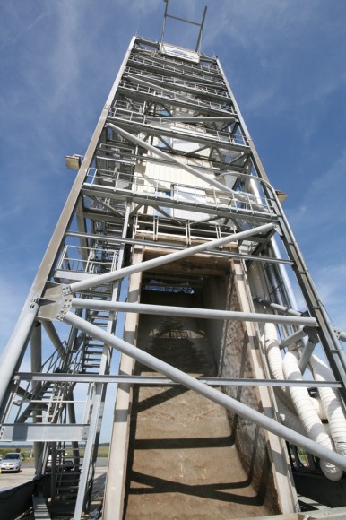 Looking up the Flame Trench of the LADEE Minotuar V Launch Pad 0B at NASA Wallops Flight Facility in Virginia. Credit: Ken Kremer/kenkremer.com
