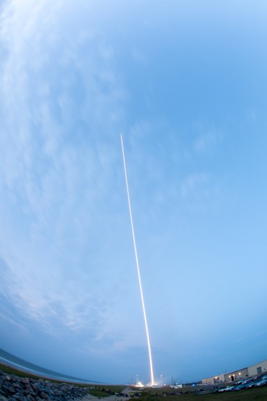 A Terrier-Improved Malemute suborbital rocket carrying experiments developed by university students nationwide in the RockSat-X program was successfully launched at 6 a.m. EDT August 13. Credit: NASA