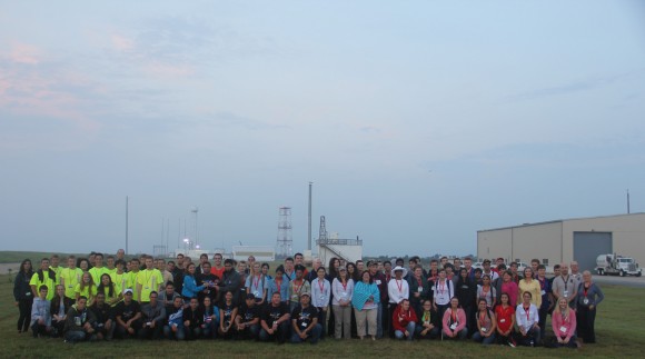 More than 40 University students and mentors participating in the Aug. 13 RockSat-X science payload pose for post launch photo op at NASA Wallops Island, VA, launch complex that launched their own developed experiments to space. Credit: Ken Kremer/kenkremer.com