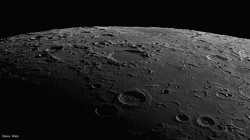 Closeup of the Moon showing Endymion, Atlas and the distant Mare Humboldtianum. Credit and copyright: Danny Robb.