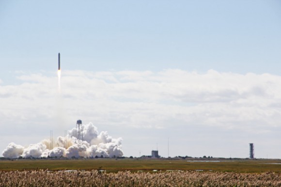 Launch of the Antares rocket at 10:58 a.m. EDT Sept 18 with Cygnus cargo resupply ship bound for the ISS NASA Wallops, VA. Credit: Ken Kremer (kenkremer.com)