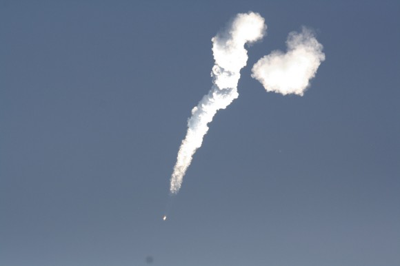 Antares and Cygnus soar to space on a plume of smoke and ash from NASA Wallops on Sept. 18, 2013 at 10:50 a.m. EDT. Credit: Ken Kremer (kenkremer.com)