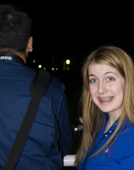 Abigail Harrison just prior to the launch of her mentor astronaut, Luca Parmitano, in Kazakhstan May 28, 2013. Credit: Abigail Harrison