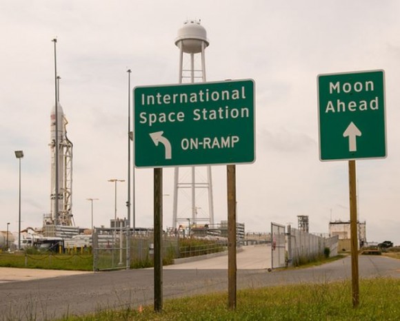 Signs posted outside launch Pad-OA at the NASA Wallops Flight Facility. Credit: NASA/Bill Ingalls.