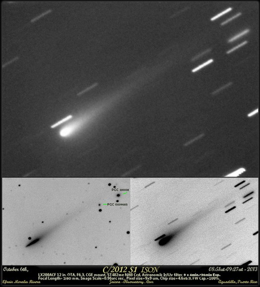 El cometa ISON en una imagen reciente del 6 de Octubre