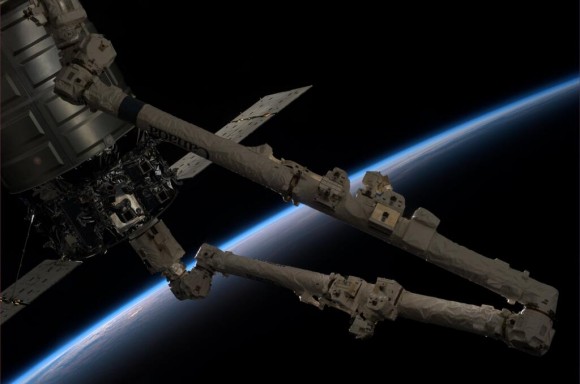 A view of Orbital Sciences' Cygnus spacecraft while it was being released from the International Space Station on Oct. 22. Credit: NASA/Karen Nyberg