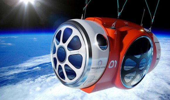 Artist's conception of World View's passenger capsule that will be carried aloft during a proposed balloon flight. Credit: World View Enterprises Inc.