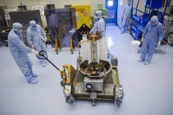 MSL's MMRTG in the laboratory. (Credit: NASA). 