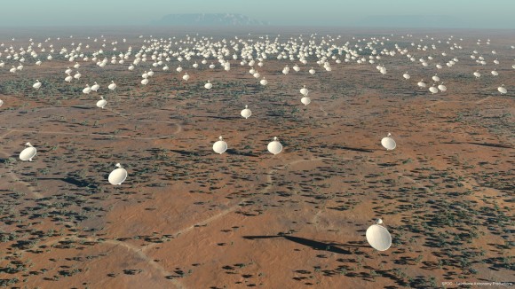 Artist's conception of the Square Kilometer Array. Credit: SKA Organisation