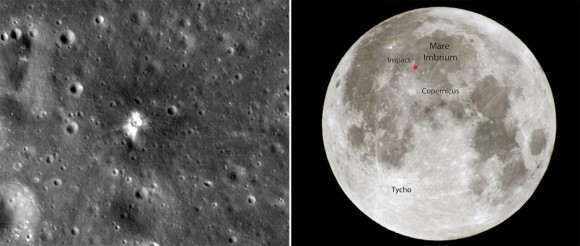 new impact crater on the Moon