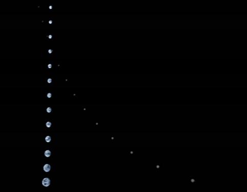 A mosaic of images of the Earth and Moon taken by the incoming Juno spacecraft as it flew past Earth in October 2013. Credit: NASA/JPL