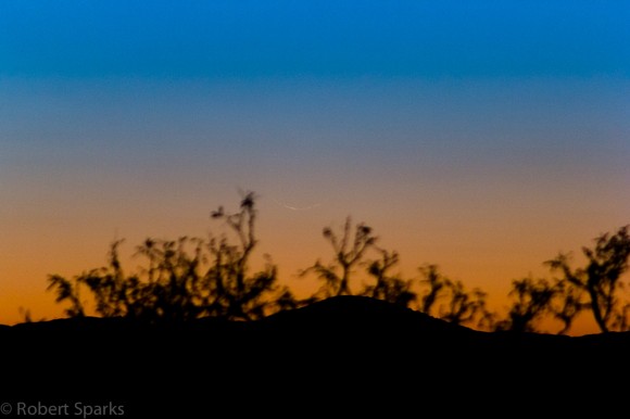 Can you spot the razor thin crescent Moon? Image credit: Rob Sparks.