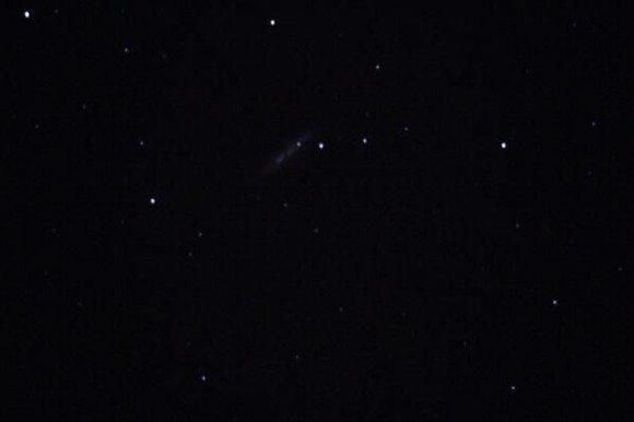 M82 and SN2014J as seen through a 6 inch telescope on January 23, 2014. Credit and copyright: Bill Magee.