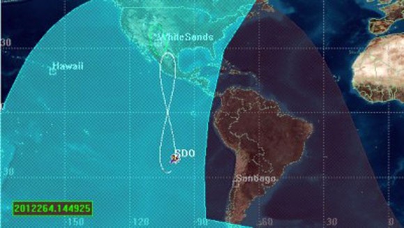 SDO orbits about 22,000 miles above Earth, tracing out a figure-8 (called an analemma) above the Pacific and Mexico every 24 hours. Credit: NASA Read more: http://www.universetoday.com/#ixzz2ruidvZJ5