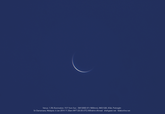 A daytime Venus just over five days from inferior conjunction. Credit