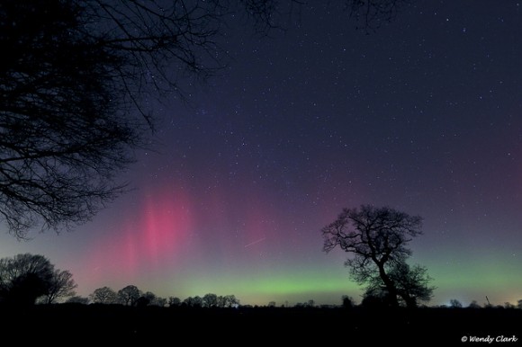 Red curtains of aurora. 'I'm amazed, blown away, never seen aurora before EVER,' said astrophotographer Wendy Clark. 'Just incredible, stood for ages watching it develop.'