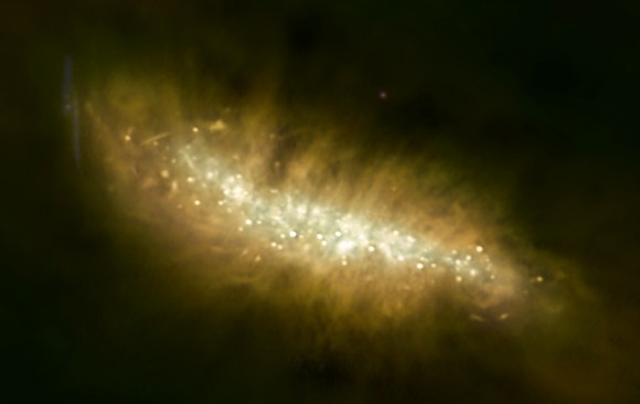 Starbursts in M82 as seen as radio frequencies from the by the Karl G. Jansky Very Large Array. Credit: Josh Marvil (NM Tech/NRAO), Bill Saxton (NRAO/AUI/NSF), NASA