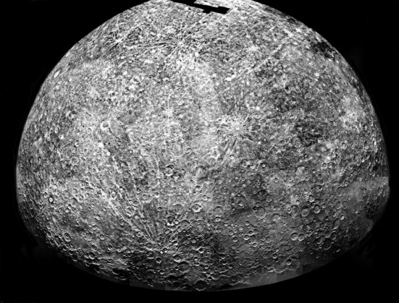 Mariner 10's Mercury. This is a photomosaic of images collected by Mariner 10 as it flew past Mercury on 29 March 1974. It shows the southern hemisphere. The spacecraft took more than 7,000 images of Mercury, Venus, the Earth, and the moon during its mission. Credit: NASA