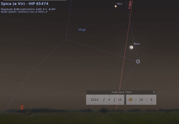 Mars April 14th.