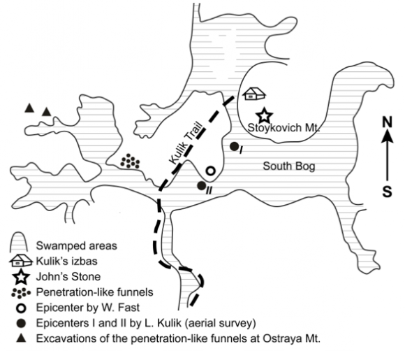 A schematic of the Tunguska event. Image Credit: