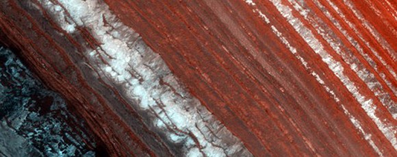 "Avalanche monitoring at steep chasma boreale headscarp", one of the images released in February 2014 from the Mars Reconnaissance Orbiter's High Resolution Imaging Science Experiment. Credit: NASA/JPL/University of Arizona