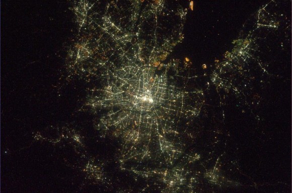 A night shot of Nagoya, Japan -- one of the country's largest cities -- by Expedition 38 JAXA astronaut Koichi Wakata in 2014. Credit: Koichi Wakata (Twitter)